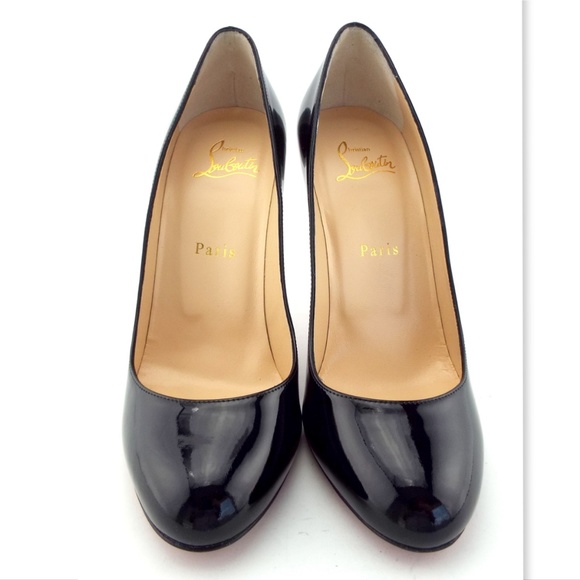 CHRISTIAN LOUBOUTIN Black Patent Pumps 38 / 7.5US - Picture 2 of 8